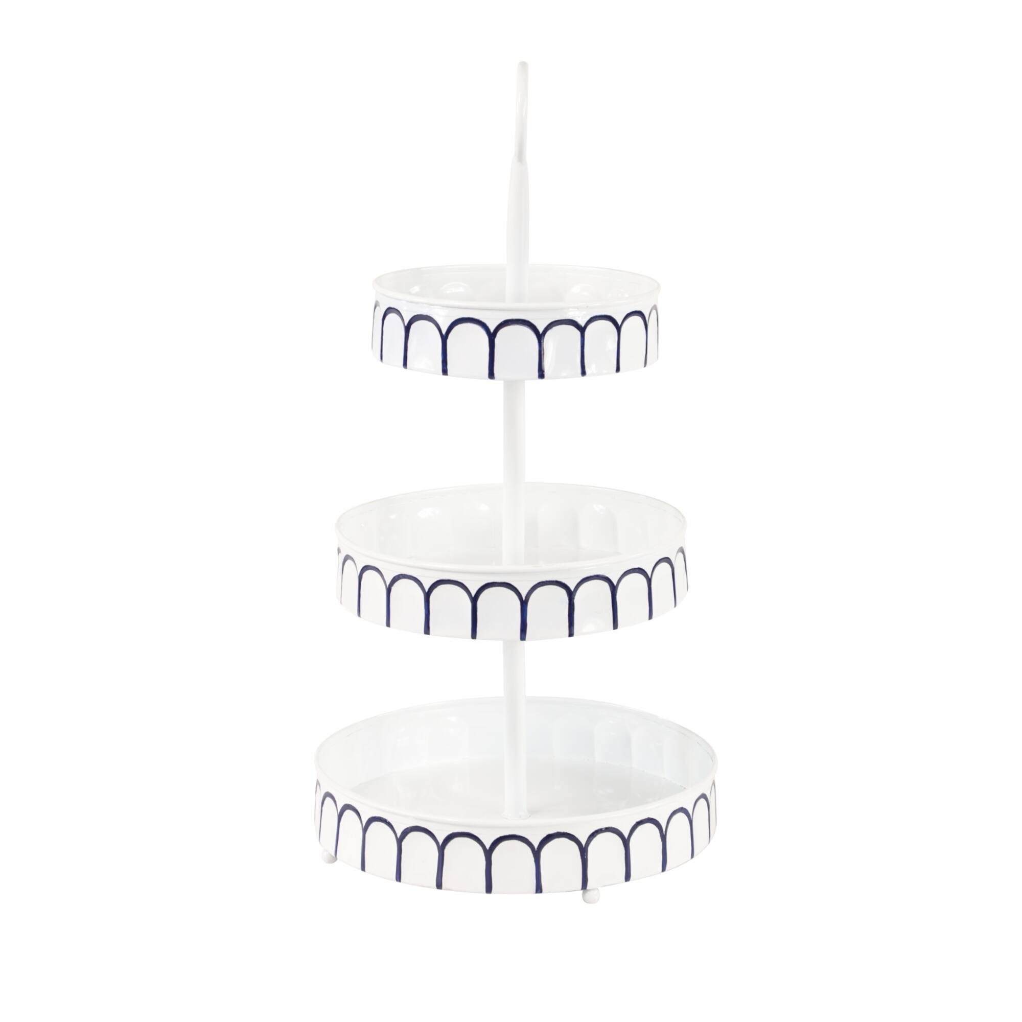 White Iron Farmhouse 3 Tier Tray Cupcake Stand